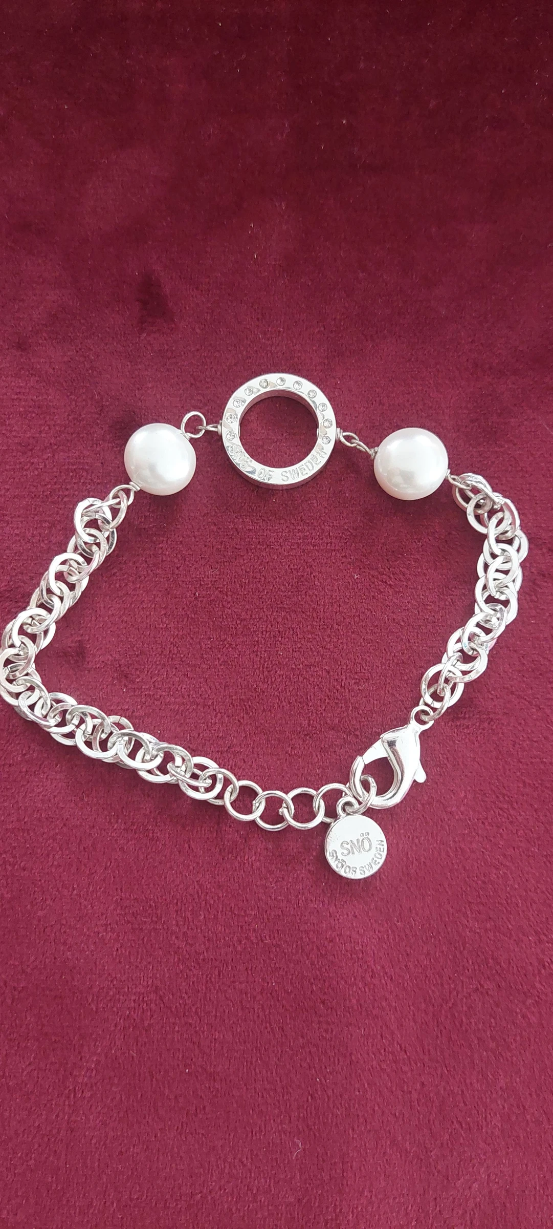 Superbe Bracelet SNÖ OF SWEDEN Argenté & Perles – Très bon état